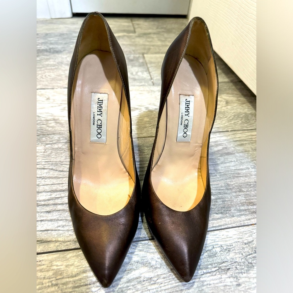 Jimmy Choo Brown Metallic/Shimmer Heels